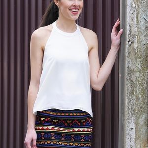 Abbeline white halter top